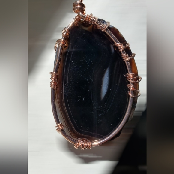 Tree of Life Wire Wrapped Black Onxy Pendant with Chakra Stones - Picture 2 of 6